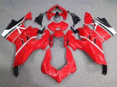 Billigste Ducati Panigale V4 V4S Motorrad Verkleidung 2020-2021 - Weiss Rot Glanzendes Schwarz Streifen