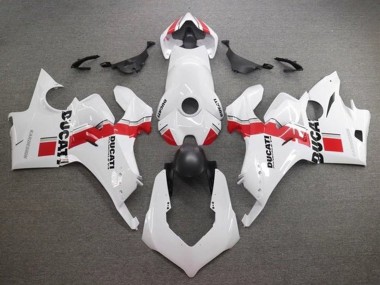 Billigste Ducati Panigale V4 V4S Motorrad Verkleidung 2020-2021 - Weiss Rot Streifen