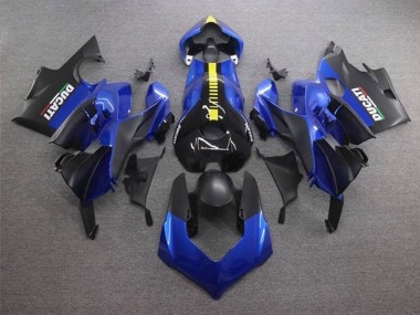Billigste Ducati Panigale V4 V4S Motorrad Verkleidung 2020-2021 - Blau Gelb Matt Schwarz