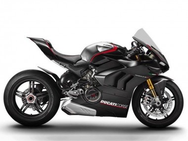 Billigste Ducati Panigale V4 V4S Motorrad Verkleidung 2020-2021 - Silber Rot Glanzendes Schwarz Corse