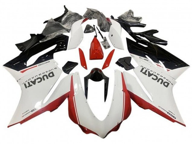 Billigste Ducati 959 Motorrad Verkleidung 2015-2020 - Weiss Rot Glanzendes Schwarz