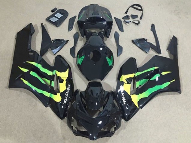 Billigste Honda CBR1000RR Motorrad Verkleidung 2004-2005 - Glanzendes Schwarz Grun Gelb Monster