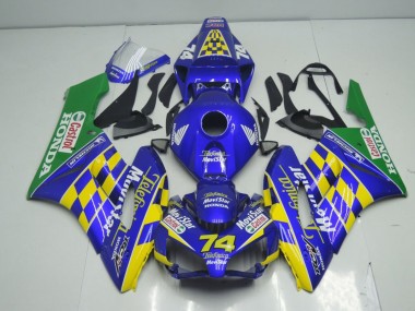 Billigste Honda CBR1000RR Motorrad Verkleidung 2004-2005 - Blau Gelb Grun MoviStar
