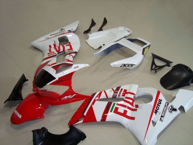 Billigste Yamaha YZF R6 Motorrad Verkleidung 1998-2002 - Weiss Rot Fiat Motul Michelin