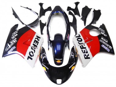 Billigste Honda CBR1100XX Blackbird Motorrad Verkleidung 1996-2007 - Rot Weiss Blau Glanzendes Schwarz Repsol