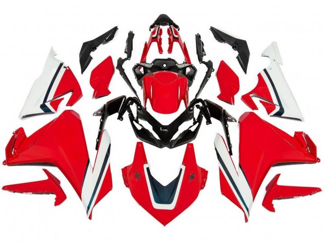 Billigste Honda CBR500R Motorrad Verkleidung 2019-2021 - Rot Weiss Schwarz Streifen