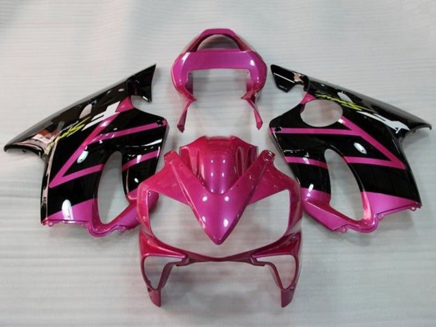 Billigste Honda CBR600 F4i Motorrad Verkleidung 2001-2003 - Rosa Glanzendes Schwarz Streifen