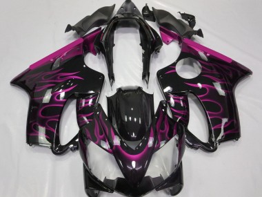 Billigste Honda CBR600 F4i Motorrad Verkleidung 2004-2007 - Glanzendes Schwarz Rosa Flamme