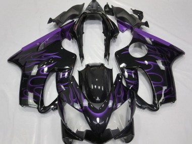 Billigste Honda CBR600 F4i Motorrad Verkleidung 2004-2007 - Glanzendes Schwarz Lila Flamme