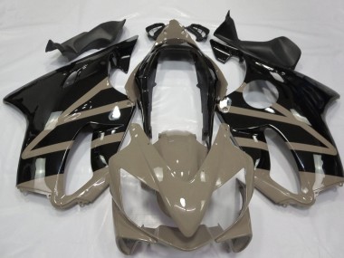 Billigste Honda CBR600 F4i Motorrad Verkleidung 2004-2007 - Taupe Braun Glanzendes Schwarz