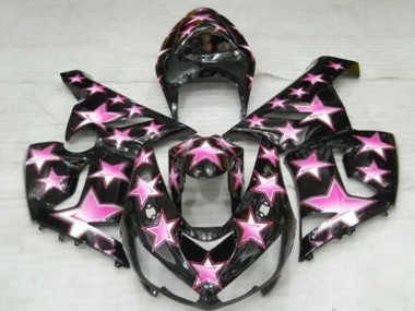 Billigste Kawasaki ZX6R Motorrad Verkleidung 2005-2006 - Schwarz Rosa Stern