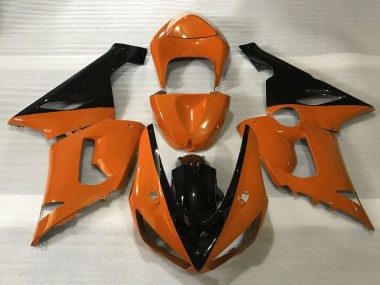 Billigste Kawasaki ZX6R Motorrad Verkleidung 2005-2006 - Orange Schwarz