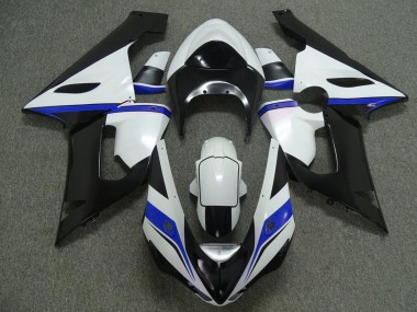 Billigste Kawasaki ZX6R Motorrad Verkleidung 2005-2006 - Weiss Schwarz Blau