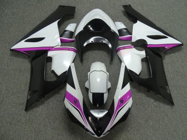 Billigste Kawasaki ZX6R Motorrad Verkleidung 2005-2006 - Weiss Schwarz Rosa