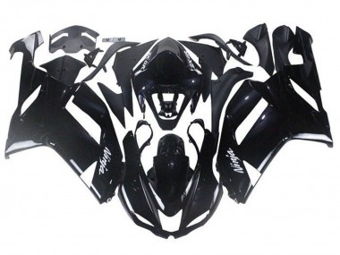 Billigste Kawasaki ZX6R Abs Motorrad Verkleidungen 2007-2008 - Glanzendes Schwarz