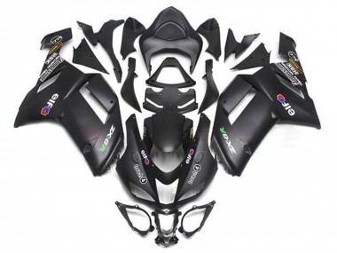 Billigste Kawasaki ZX6R Motorrad Verkleidung 2007-2008 - Matt Schwarz Elf