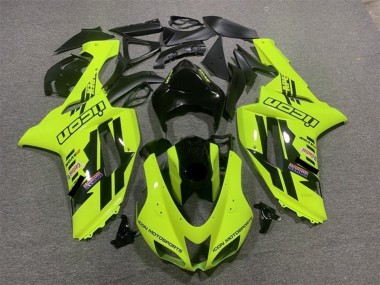 Billigste Kawasaki ZX6R Motorrad Verkleidung 2007-2008 - Neon Gelb Schwarz Icon