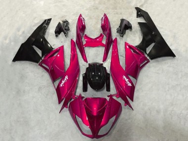 Billigste Kawasaki ZX6R Motorrad Verkleidung 2009-2012 - Bonbon Rot Glanzendes Schwarz