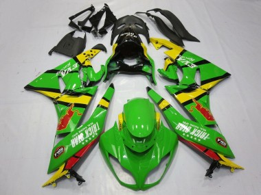 Billigste Kawasaki ZX6R Motorrad Verkleidung 2009-2012 - Grun Gelb Rot Schwarz Trick Star Red Bull
