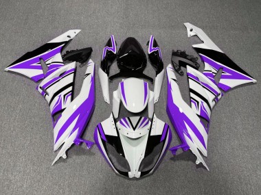 Billigste Kawasaki ZX6R Motorrad Verkleidung 2009-2012 - Weiss Lila Schwarz