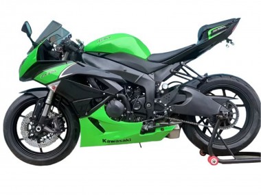 Billigste Kawasaki ZX6R Motorrad Verkleidung 2009-2012 - Grun Matt Schwarz