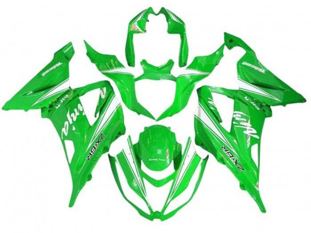Billigste Kawasaki ZX6R Motorrad Verkleidung 2013-2018 - Grun Weiss