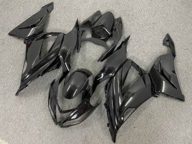 Billigste Kawasaki ZX6R Motorrad Verkleidung 2013-2018 - Glanzendes Schwarz Matt Schwarz