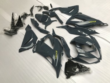 Billigste Kawasaki ZX6R Motorrad Verkleidung 2013-2018 - Dunkel Grau Gelb