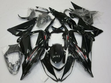 Billigste Kawasaki ZX6R Motorrad Verkleidung 2013-2018 - Glanzendes Schwarz Silber Rot
