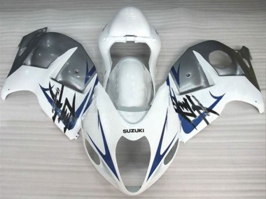 Billigste Suzuki GSXR 1300 Hayabusa Motorrad Verkleidung 1996-2007 - Weiss Silber Blau