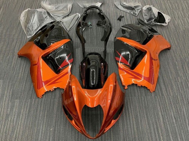 Billigste Suzuki GSXR 1300 Hayabusa Motorrad Verkleidung 1996-2007 - Orange Schwarz Rot
