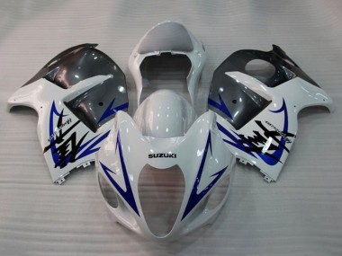 Billigste Suzuki GSXR 1300 Hayabusa Motorrad Verkleidung 2008-2020 - Weiss Blau Grau