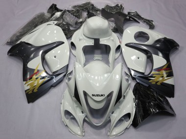 Billigste Suzuki GSXR 1300 Hayabusa Motorrad Verkleidung 2008-2020 - Weiss Grau Gold Schwarz