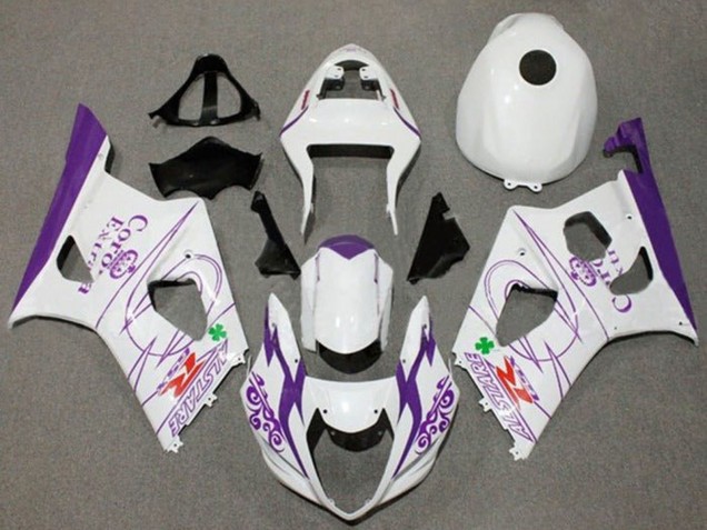 Billigste Suzuki GSXR 1000 Motorrad Verkleidung 2003-2004 - Weiss Lila Corona Alstare