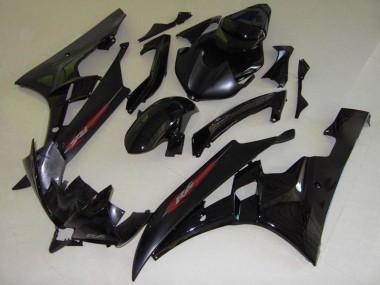 Billigste Yamaha YZF R6 Motorrad Verkleidung 2006-2007 - Glanzendes Schwarz Matt Schwarz Rot OEM Stil