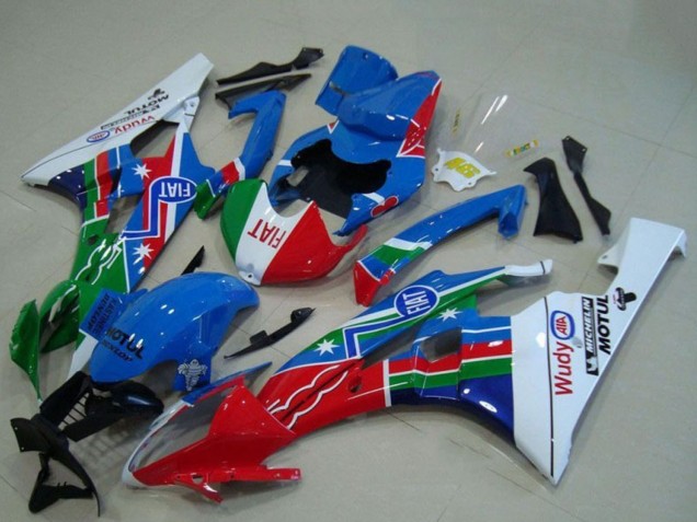 Billigste Yamaha YZF R6 Motorrad Verkleidung 2006-2007 - Weiss Blau Rot Grun Fiat Motul