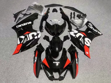 Billigste Suzuki GSXR1000 Motorrad Verkleidung 2017-2024 - Schwarz Rot Weiss