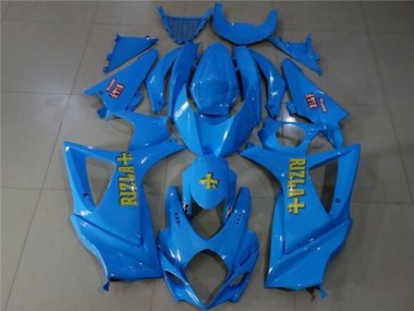 Billigste Suzuki GSXR 1000 Motorrad Verkleidung 2007-2008 - Blau Gold Rizla