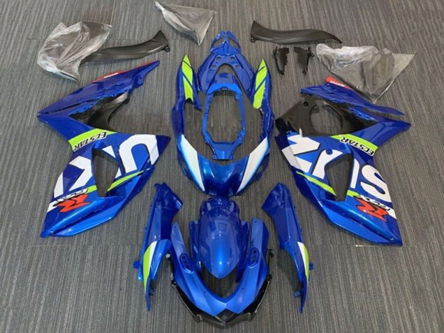 Billigste Suzuki GSXR 1000 Motorrad Verkleidung 2009-2016 - Blau Neon Grun Weiss Ecstar