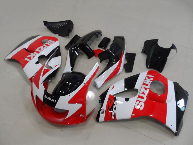 Billigste Suzuki GSXR 600 / GSXR 750 Motorrad Verkleidung 1996-2000 - Rot Weiss Schwarz