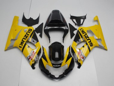 Billigste Suzuki GSXR 600 / GSXR 750 Motorrad Verkleidung 2001-2003 - Gelb Silber Glanzendes Schwarz