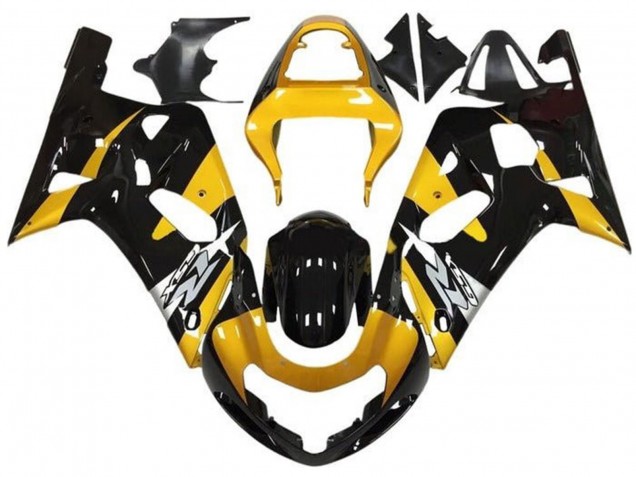 Billigste Suzuki GSXR 600 / GSXR 750 Motorrad Verkleidung 2001-2003 - Gelb Silber Glanzendes Schwarz