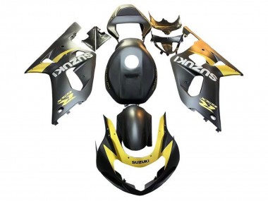 Billigste Suzuki GSXR 600 / GSXR 750 Motorrad Verkleidung 2001-2003 - Matt Schwarz Gelb
