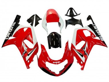 Billigste Suzuki GSXR 600 / GSXR 750 Motorrad Verkleidung 2001-2003 - Rot Weiss Glanzendes Schwarz