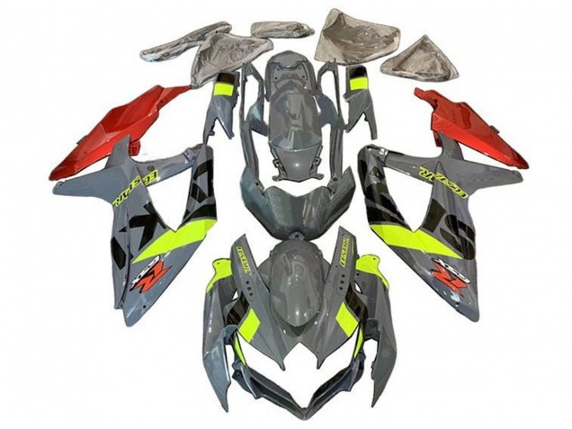 Billigste Suzuki GSXR 600 / GSXR 750 Motorrad Verkleidung 2008-2010 - Nardo Grau Neon Gelb Rot Schwarz