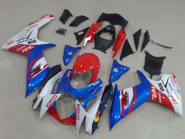Billigste Suzuki GSXR 600 / GSXR 750 Motorrad Verkleidung 2011-2024 - Blau Rot Weiss