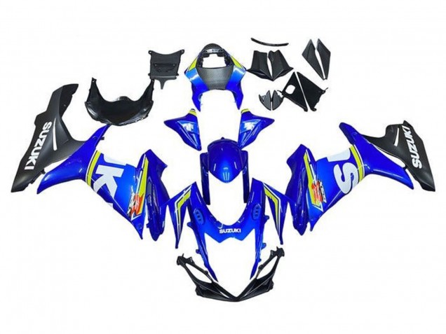Billigste Suzuki GSXR 600 / GSXR 750 Motorrad Verkleidung 2011-2024 - Weiss Blau Gelb Schwarz