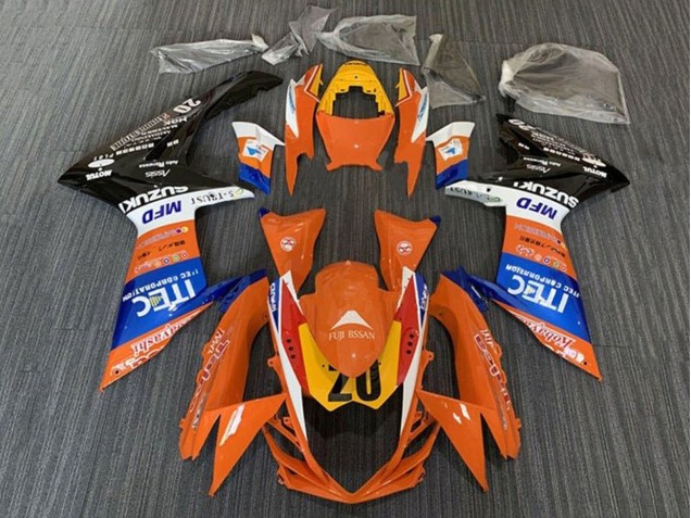 Billigste Suzuki GSXR 600 / GSXR 750 Motorrad Verkleidung 2011-2024 - Orange Blau Weiss Schwarz Gelb 20