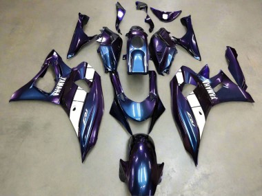 Billigste Yamaha YZF R7 Motorrad Verkleidung 2021-2024 - Chameleon Blau Lila Weiss