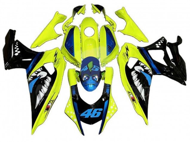Billigste Yamaha YZF R7 Motorrad Verkleidung 2021-2024 - Gelb Schwarz Hai